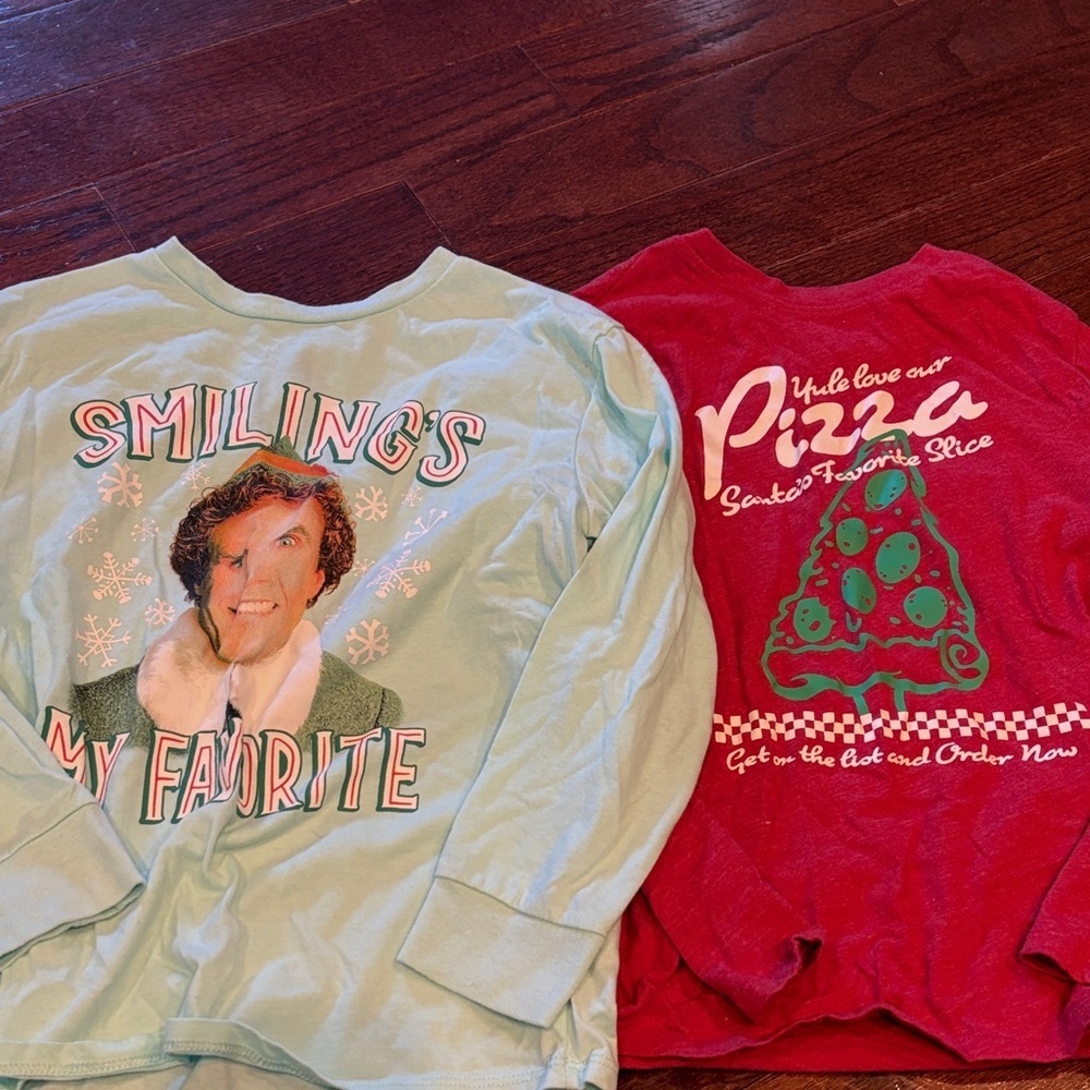 2 Christmas long sleeve tops